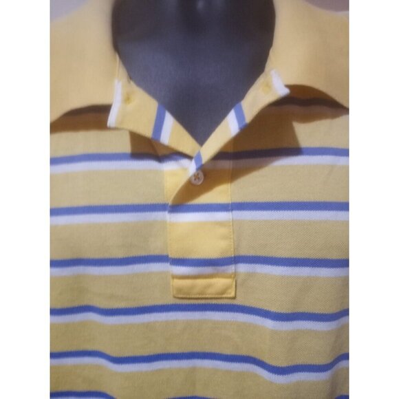 Polo Ralph Lauren Shirt Mens 3XB Big Striped Blue Yellow White 100% Pima Cotton - Picture 3 of 12